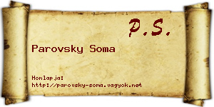 Parovsky Soma névjegykártya